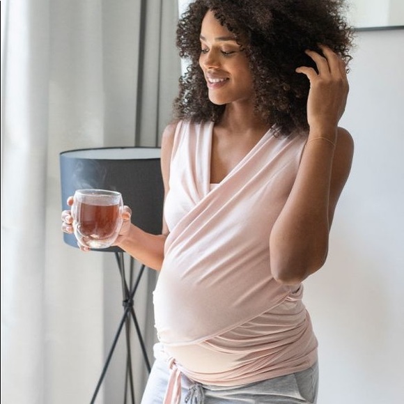 SOLD 🛍 Maternity Sleeveless Cotton Skin to Skin Top - Blush - Picture 1 of 11